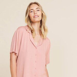 Boody Goodnight Short Sleeve Sleep Shirt In Midweight Bamboo Jersey Fabric